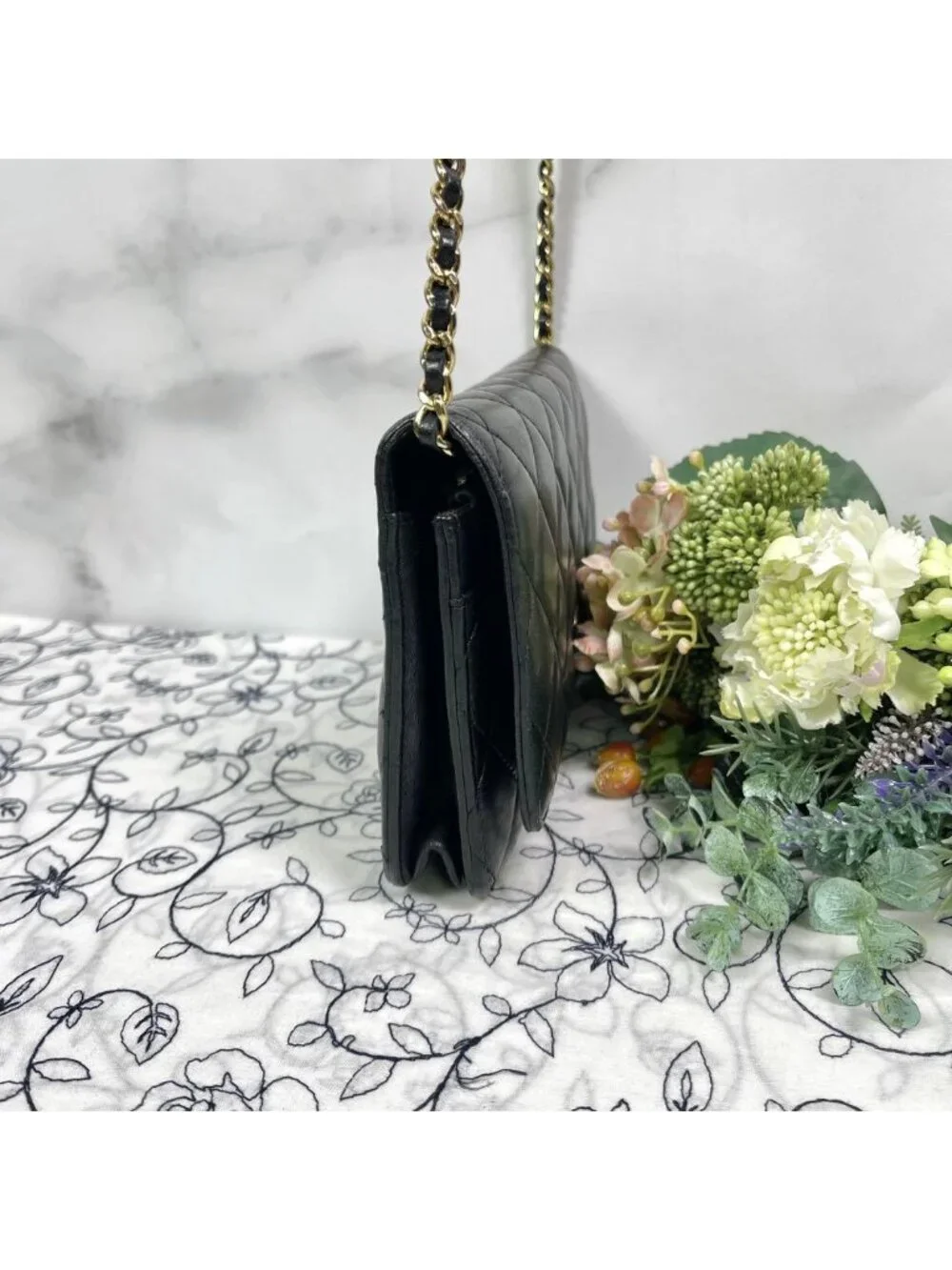Chanel Chain Wallet Black Quilted Shoulder